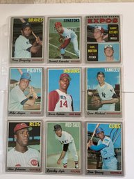 1970 Topps Baseball Card Lot Of 9
