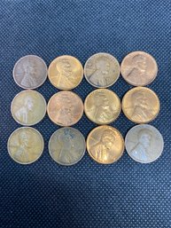 Wheat Penny Lot Of 12