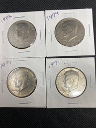 John F Kennedy Half Dollar Coin Lot Of 4