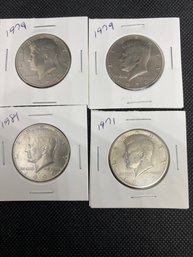John F Kennedy Half Dollar Coin Lot Of 4