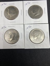 John F Kennedy Bicentennial Half Dollar Coin Lot Of 4