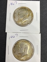 1967 John F Kennedy Half Dollar Coin Lot Of 2
