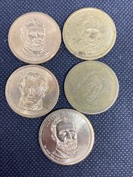 President Dollar Coin Lot Of 5