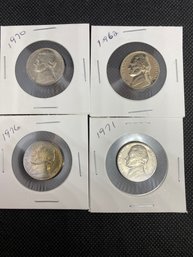 Jefferson Nickel Uncirculated Coin Lot Of 4
