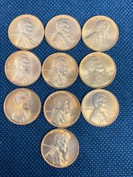 1952 D Uncirculated Wheat Penny Lot Of 10