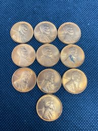 1952 D Uncirculated Wheat Penny Lot Of 10