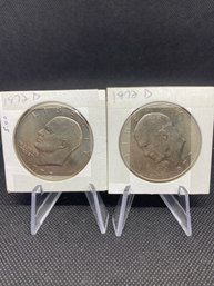 1972 D Eisenhower Ike Dollar Coin  Lot Of 2
