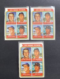 1974 Topps Dick Pole Rookie Baseball Card Lot Of 4