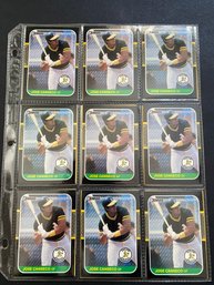 1987 Donruss Jose Canseco Baseball Card Lot Of 18