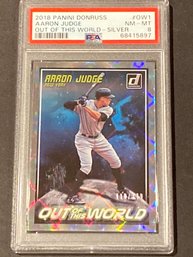 2018 Donruss AARON JUDGE PSA 8 Out Of This World CRYSTALS Card NEW YORK YANKEES