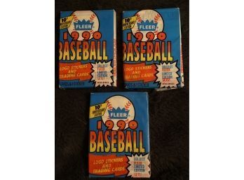 1990 Fleer Card Packs Lot Of 3