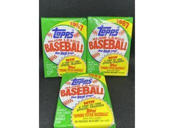 1987 Topps Wax Packs Lot Of 3