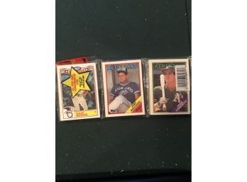 1988 Topps Baseball Card Rak Pak Pack With Canseco Showing