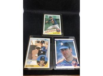 Lot  Of (3) Nolan Ryan Baseball Cards