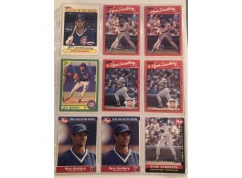 Ryne Sandberg Lot Of (9) Baseball Cards
