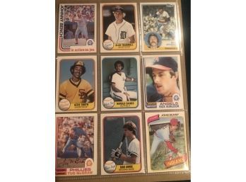 Lot Of (18) Early 80s Baseball Cards