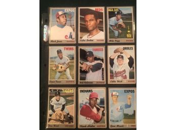 Lot Of (18) Assorted 1970 Topps Baseball Cards Including Error Mack Jones Card!