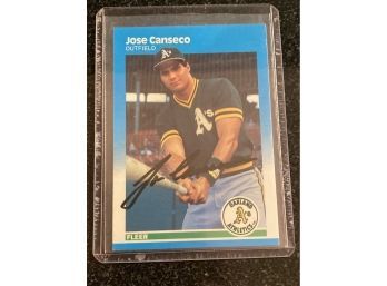 1987 Fleer Jose Canseco Autographed