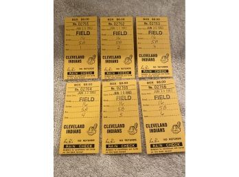 Cleveland Indians Baseball Tickets Lot Of 6