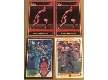 Lot Of (4) Robin Yount Donruss Large Baseball Cards