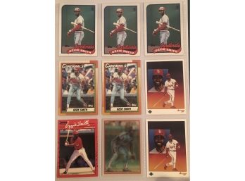 Ozzie Smith Lot Of (9) Baseball Cards