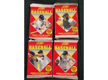 Lot Of (4) Unopened Score Series 2 Baseball Card Packs