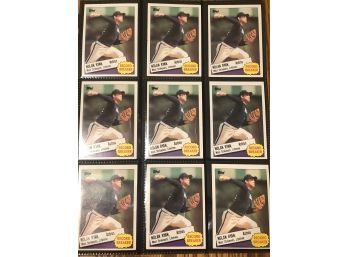 Lot Of (9)1985 Topps Nolan Ryan Record Breaker Baseball Card