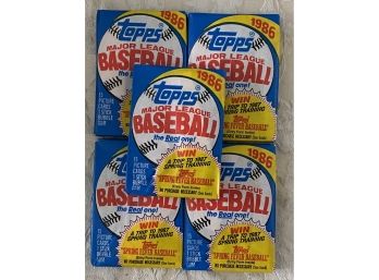 1986 Topps Wax Pack Lot Of 5