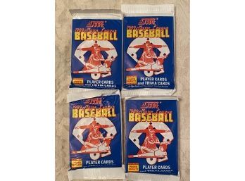1989 Score Baseball Pack Lot Of 4