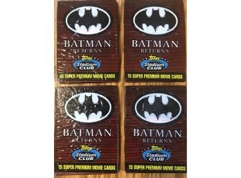 Batman Returns Lot Of (4) Unopened Topps Stadium Club Wax Packs