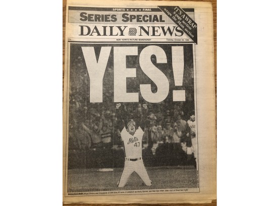 Original Daily News 1986 Mets Win World Series!