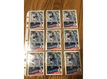 Lot Of (9)  1985  Topps  Kirby Puckett Rookie Cards