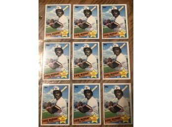 1985 Topps Lot Of (9) Hall Of Famer Eddie Murray All Star Cards