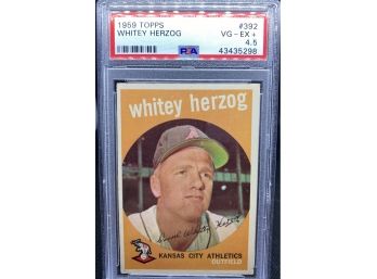 1959 Topps #392 Whitey Herzog Kansas City A's PSA 4.5