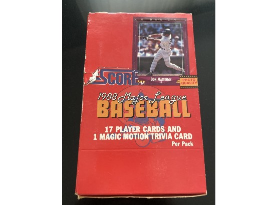 1988 Score Baseball Card Wax Box