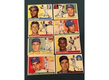 Lot Of (8)  1955 Topps Baseball Cards