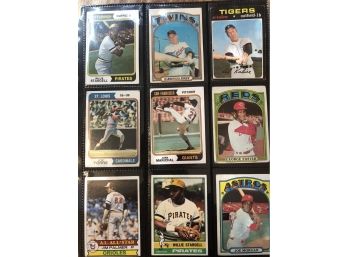 Lot Of (9) Assorted 1970s Topps Star Baseball Cards