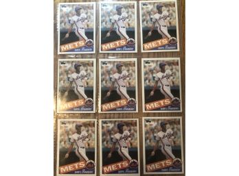 Lot Of (9) 1985 Topps Darryl Strawberry Baseball Cards