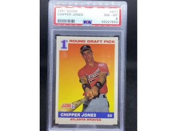 1991 Score Chipper Jones RC #671 PSA 8