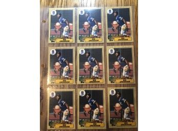 Lot Of (9) 1987 Topps Bo Jackson Rookie Cards!