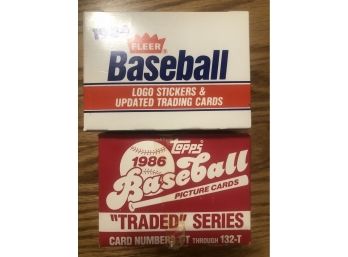 Lot If (2) 1986  Baseball Traded Sets In Original Unopened Boxes