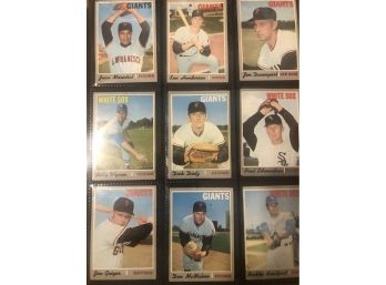 Lot Of (9) Assorted 1970 Topps Baseball Cards