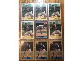 Lot Of (9) Nolan Ryan Baseball Cards!