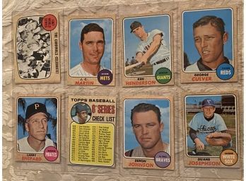 1968 Topps Baseball Card Lot - Excellent Condition