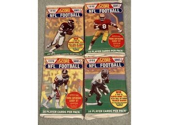 1990 Score NFL Football Cards - 4 Sealed Packs Series 2