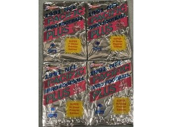 1991 Pacific Plus Pro Football Cards - 4 Sealed Packs