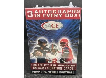 2022 Sage Football LOW EXCLUSIVE Factory Sealed Blaster Box-3 AUTOGRAPHS