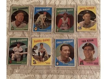 1959 Topps Baseball Card Lot Of 8