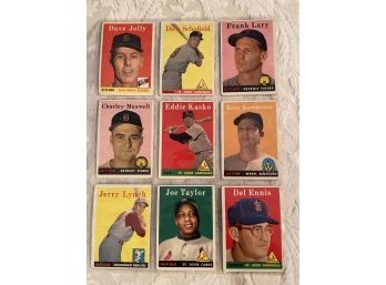 1958 Topps Baseball Card Lot Of 9