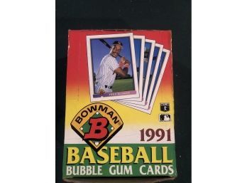 1991 Topps Bowman Baseball Empty Wax Pack Box